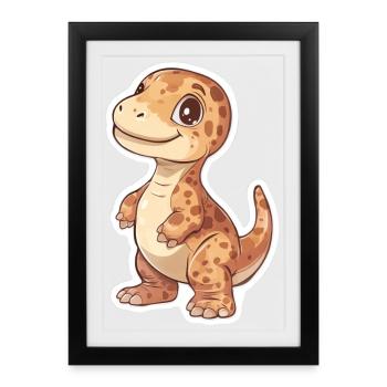 Dinosaure - Affiche encadrée (27 × 37 cm) - noir - Devant