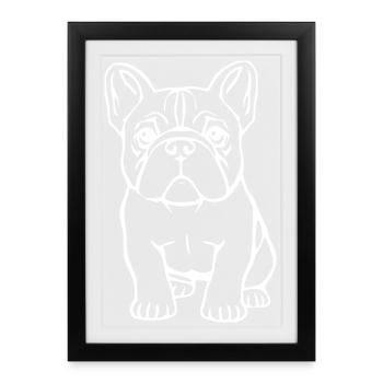 personalized bulldogs dogs t-shirt gift - Framed poster (27 × 37 cm) - black - Front
