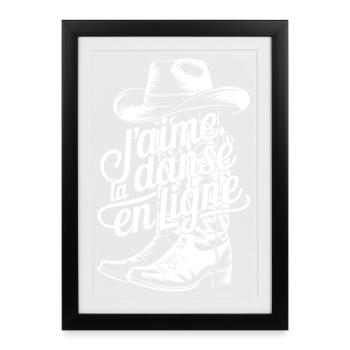 Cowboy boot and flowing lettering - Framed poster (27 × 37 cm) - black - Front