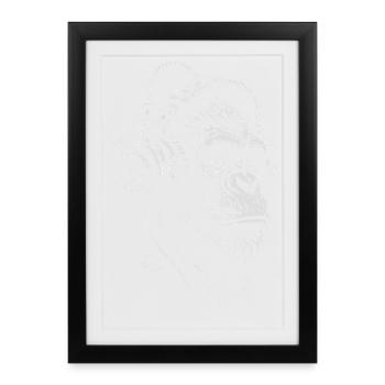 Headphone Ape Illustration - Framed poster (27 × 37 cm) - black - Front