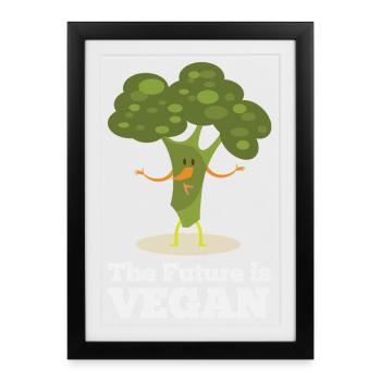 L’avenir est végane - Affiche encadrée (27 × 37 cm) - noir - Devant