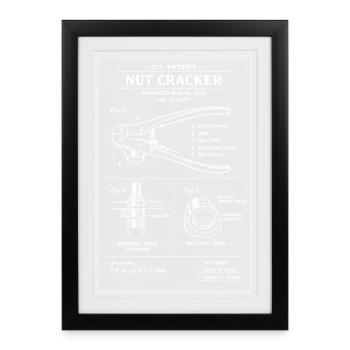 Plan de brevet pour Casse-Noisette - Affiche encadrée (27 × 37 cm) - noir - Devant