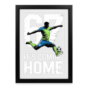 67 – Football - Affiche encadrée (27 × 37 cm) - noir - Devant