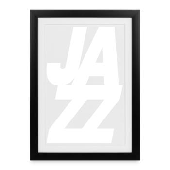Conception audacieuse du logo de la musique jazz - Affiche encadrée (27 × 37 cm) - noir - Devant