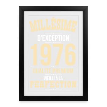1976 – Millésime d’exception – Qualité premium - Affiche encadrée (27 × 37 cm) - noir - Devant