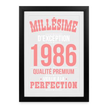 1986 – Millésime d’exception – Qualité premium - Affiche encadrée (27 × 37 cm) - noir - Devant