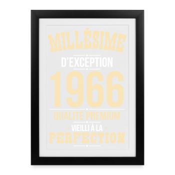 1966 – Millésime d’exception – Qualité premium - Affiche encadrée (27 × 37 cm) - noir - Devant