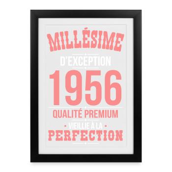 1956 – Millésime d’exception – Qualité premium - Affiche encadrée (27 × 37 cm) - noir - Devant