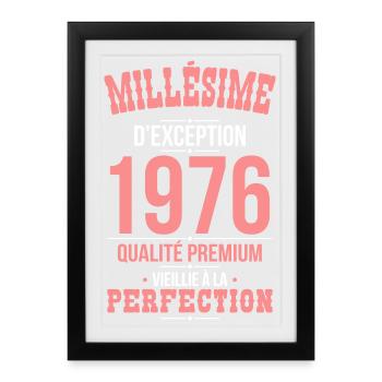 1976 – Millésime d’exception – Qualité premium - Affiche encadrée (27 × 37 cm) - noir - Devant