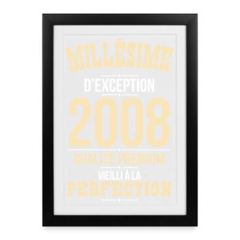 2008 – Millésime d’exception – Qualité premium - Affiche encadrée (27 × 37 cm) - noir - Devant