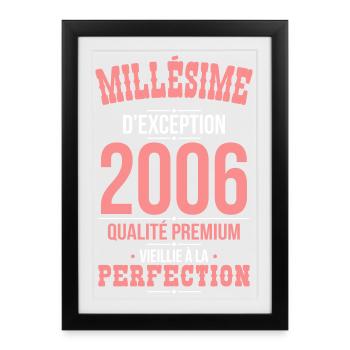 2006 – Millésime d’exception – Qualité premium - Affiche encadrée (27 × 37 cm) - noir - Devant