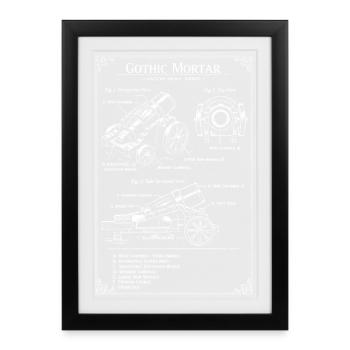 Plan de mortier gothique - Affiche encadrée (27 × 37 cm) - noir - Devant