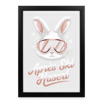 Après-ski bunny hut fun Skier ski bunny - Affiche encadrée (27 × 37 cm) - noir - Devant