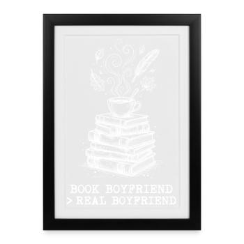 « Amateur de livres > vrai ami » ! - Affiche encadrée (27 × 37 cm) - noir - Devant