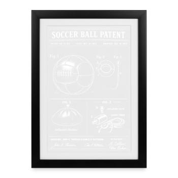 Soccer Ball Patent Blueprint - Framed poster (27 × 37 cm) - black - Front