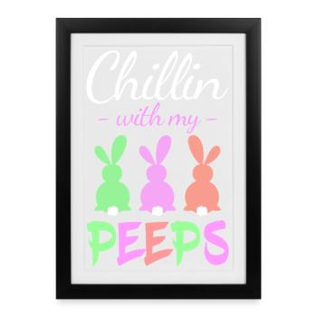 Chillin with Peeps Pastel Bunnies - Framed poster (27 × 37 cm) - black - Front