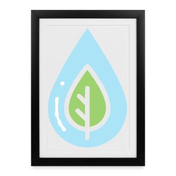 Eco Drop Nature Conservation - Framed poster (27 × 37 cm) - black - Front