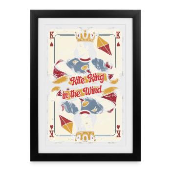 Kite Kite Flying Kite King In The Wind - Framed poster (27 × 37 cm) - black - Front