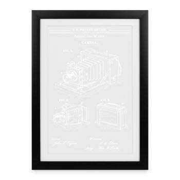 Vintage Patent Camera Diagram - Framed poster (27 × 37 cm) - black - Front