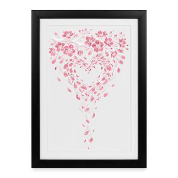Fleurs de cerisier Sakura Fleurs de cerisier - Affiche encadrée (27 × 37 cm) - noir - Devant