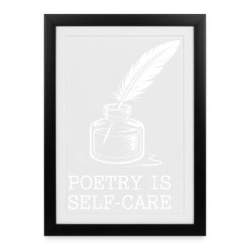 Poetry as self-care - Framed poster (27 × 37 cm) - black - Front