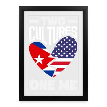 Cuba Pride & Home - Design du drapeau de Cuba - Affiche encadrée (27 × 37 cm) - noir - Devant