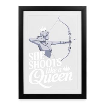 Queen Archer: She Shoots Like a Queen - Framed poster (27 × 37 cm) - black - Front