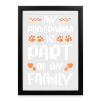 Mon poméranien fait partie de la famille - Affiche encadrée (27 × 37 cm) - noir - Devant