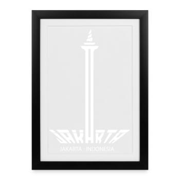 Jakarta, Indonesia Capital Tour Tourists Indonesia - Framed poster (27 × 37 cm) - black - Front