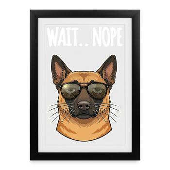 Malinois Non - Affiche encadrée (27 × 37 cm) - noir - Devant