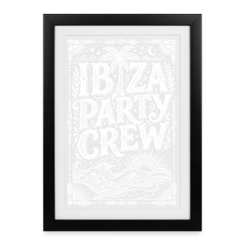 Ibiza Party Crew - Framed poster (27 × 37 cm) - black - Front