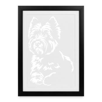 Cairn Terrier « Édition noire » - Affiche encadrée (27 × 37 cm) - noir - Devant
