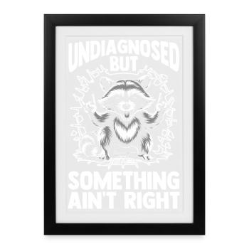 Undiagnosed But Something Ain't Right Raccoon - Framed poster (27 × 37 cm) - black - Front