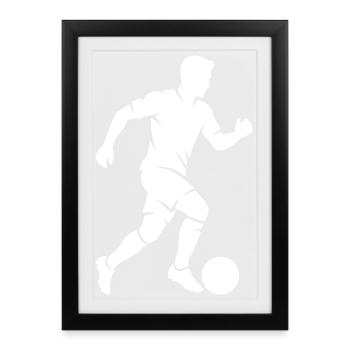 Footballeur Silhouette Soccer - Affiche encadrée (27 × 37 cm) - noir - Devant