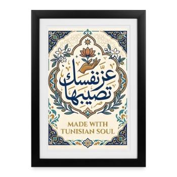 عز نفسك تصيبهاMade With Tunisian Soul Calligraphie - Affiche encadrée (27 × 37 cm) - noir - Devant
