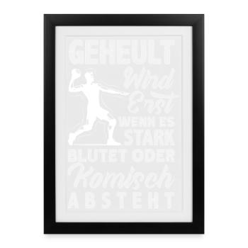 Handball Handballer Handball Trainer Fan Geschenk - Gerahmtes Poster (27 × 37 cm) - Schwarz - Vorne