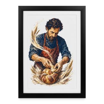 Artisan Baker: Rustic Bread - Framed poster (27 × 37 cm) - black - Front