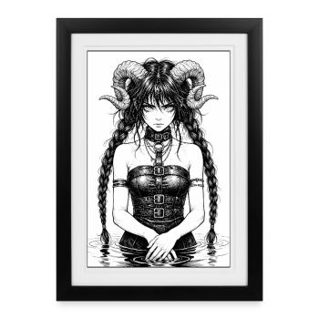 Gothic Siren in the Water - Framed poster (27 × 37 cm) - black - Front