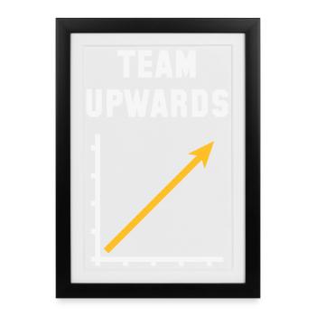 Team Upwards (Success / Progress / NEG Gold 2C) - Framed poster (27 × 37 cm) - black - Front