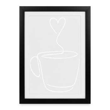 Heart Coffee Mug Coffee Lover - Framed poster (27 × 37 cm) - black - Front