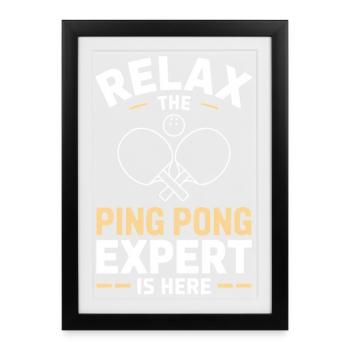 Table Tennis Ping Pong Table Tennis Player Gift - Framed poster (27 × 37 cm) - black - Front