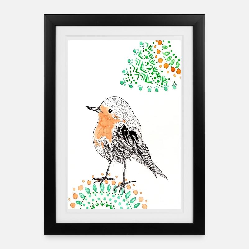 Redthroat Poster - Framed poster (27 × 37 cm) - black