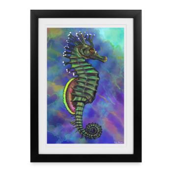 sea horse - Framed poster (27 × 37 cm) - black - Front