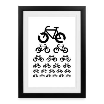 Affiche de test oculaire de vélo Landoltring - Affiche encadrée (27 × 37 cm) - noir - Devant