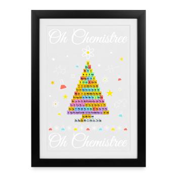 Arbre de Noël de table périodique courant de Chimistree - Affiche encadrée (27 × 37 cm) - noir - Devant