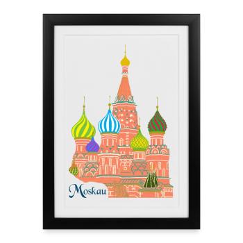 Moscow St. Basil's Cathedral - Framed poster (27 × 37 cm) - black - Front