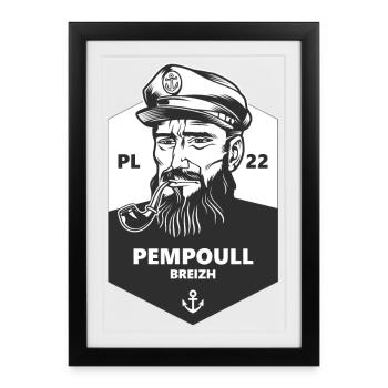 Marin PL 22 Pempoull Breizh - Affiche encadrée (27 × 37 cm) - noir - Devant