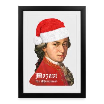 Noël avec Wolfgang Amadeus Mozart - Affiche encadrée (27 × 37 cm) - noir - Devant