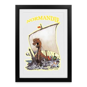 NORMANDIE 1110 ANS CMXI - MMXXI - Affiche encadrée (27 × 37 cm) - noir - Devant
