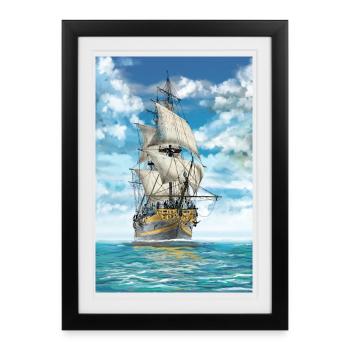 Ship - Framed poster (27 × 37 cm) - black - Front